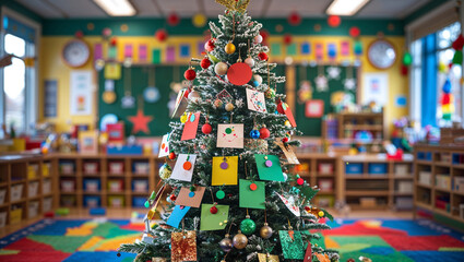 Obraz premium Handmade Kids’ Craft Christmas Tree