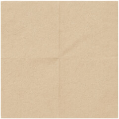 Brown folded kraft paper background, top view