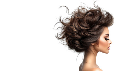 Elegant Updo Hairstyle on Transparent Background