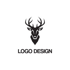 stag head logo design template