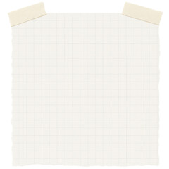 Graph paper sheet with grid pattern, top tape