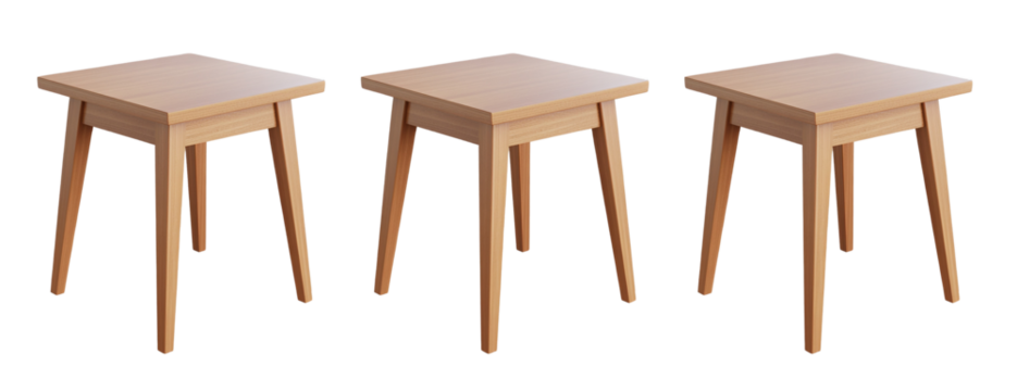 PNG Assorted Short coffee table or stool, element set on transparent background