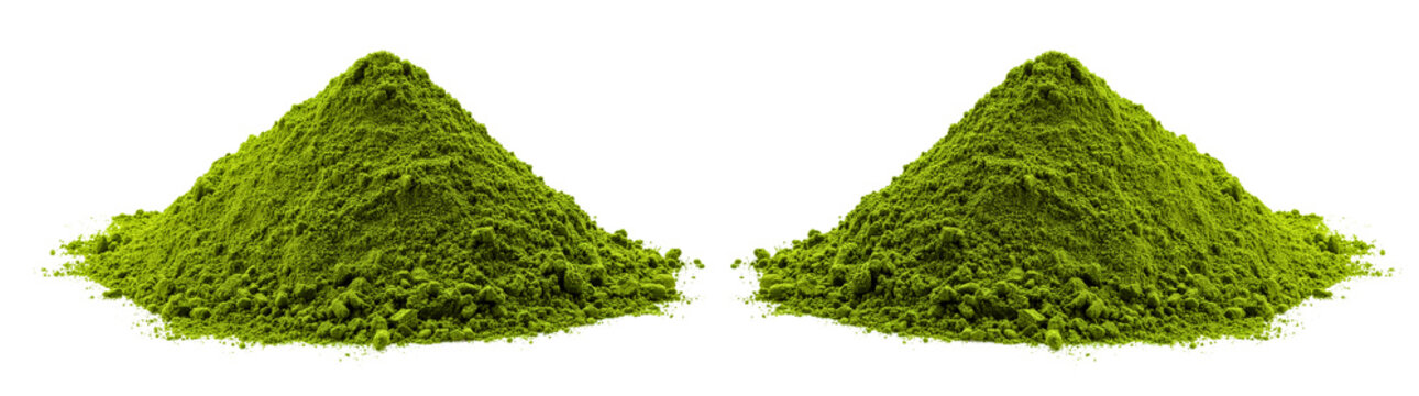 PNG Assorted Pile of powdered matcha tea, element set on transparent background