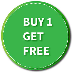 Buy get free promotion sale offer discount marketing advertising retail shop store business green circle
