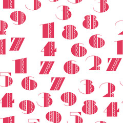 Obraz premium Seamless pattern with beautiful numbers. Algebra and geometry, calculations.