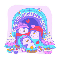 Penguin christmas crew party time and festive fun