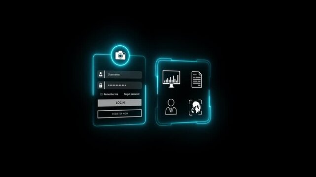 3d Business login page with virtual global with cyber security, Login, User, identification information security and encryption, secure access to users personal information, secure Internet access