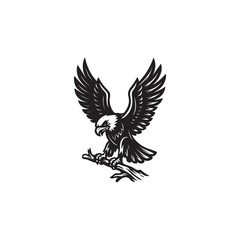 Majestic american bald eagle illustration with patriotic colors