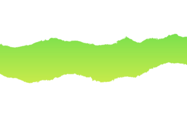 Torn Paper. Green Border. Ripped Edge. An isolated bright green torn paper strip PNG clip art on a transparent background for a collage, header, or banner design.