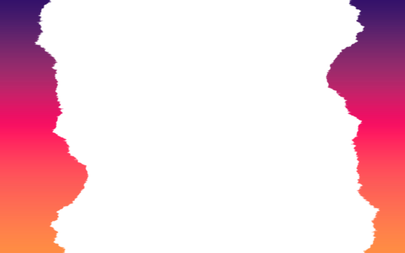 Torn Paper Frame. Gradient Border. Colorful Edge. An isolated vertical torn paper frame with a sunset gradient PNG clip art on a transparent background for a social media story.