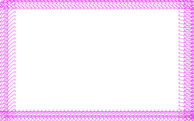 Pink Frame. Rectangular Border. Photo Frame. An isolated pink rectangular spiral pattern frame PNG clip art on a transparent background for a certificate, photo, or feminine card design.