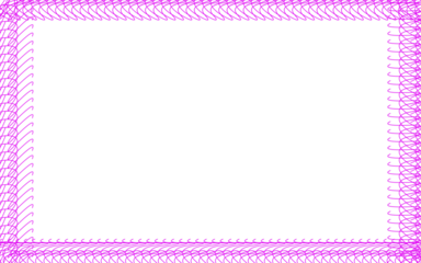 Pink Frame. Rectangular Border. Photo Frame. An isolated pink rectangular spiral pattern frame PNG clip art on a transparent background for a certificate, photo, or feminine card design.