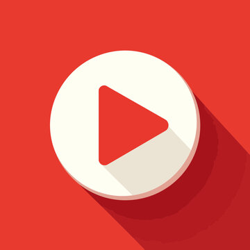 A red play button icon inside a white circle on a red backdrop