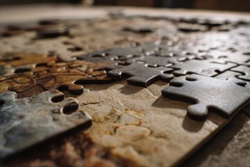 Creative watercolor puzzle board featuring animal silhouettes indoor setting