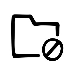 Prohibited folder forbidden archive doodle icon 