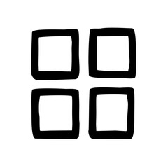 set of square buttons outline layout home dashboard menu doodle icon vector