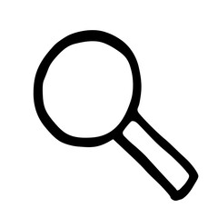magnifying glass search find icon vector doodle isolated on white
