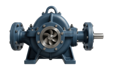 Dual suction horizontal split-case pump station for municipal water distribution.