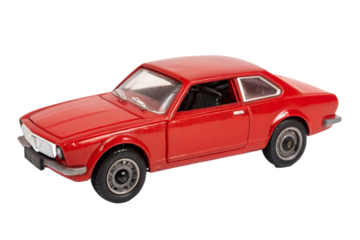 Classic Red Toy Car Isolated on Transparent Background