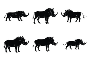 warthog of the modern vector silhouettes animals icon collection