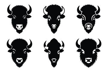 bison head of the modern vector silhouettes animals icon collection © Pallobroy