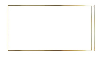 Elegant, thin, gold linear frame on white background, linear frame,  frame design