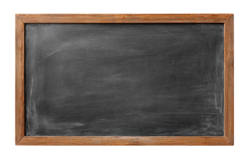 Empty vintage chalkboard.  Wooden frame