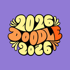 A whimsical doodle celebrating the senior class of 2026, capturing the carefree spirit and anticipation of graduation, set against a soft purple backdrop