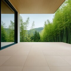 Obraz premium Zen Patio with Bamboo View, modern , outdoor living