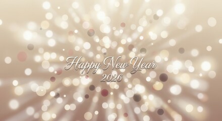 Happy new year 2026 celebration bokeh lights festive background