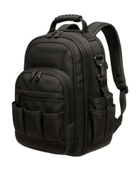 Naklejka premium Sturdy nylon tool backpack with padded straps for contractors on the go.