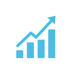 Growing bar graph with arrow a simple flat vector illustration isolated on white background for business presentation and infographic