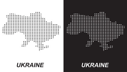 Fototapeta premium Ukraine Dotted Map, Halftone Style Modern Digital Outline of European Country Vector EPS