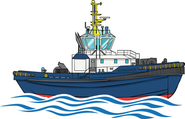 Harbor Tugboat Illustration © MD