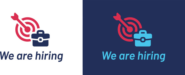 hiring, recruitment, job, employment, career, opportunity, search, target, bullseye, arrow, briefcase, business, work, company, team, employees, open position, job opening, vacancy, now hiring, help w