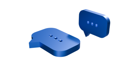 Message icons on a transparent background