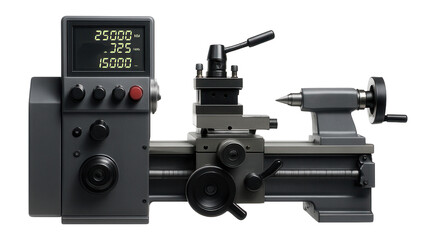 Fototapeta premium Digital readout bench lathe, ideal for professional machine shop use.