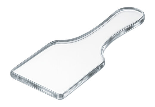 Clear acrylic tool for checking filler spread on light surfaces.