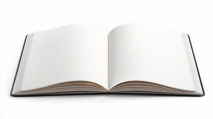 Fototapeta premium Open blank notebook resting on a flat surface ready for ideas