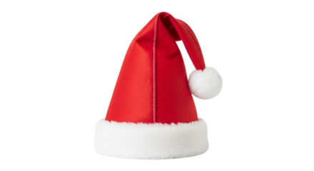 Santa hat isolated on transparent background, a festive symbol of christmas cheer