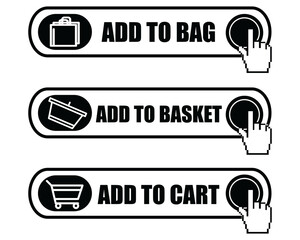 Button for add to cart, bag and basket 