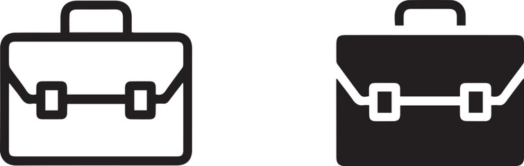 briefcase symbol pair outline and solid fill for ux and mockups