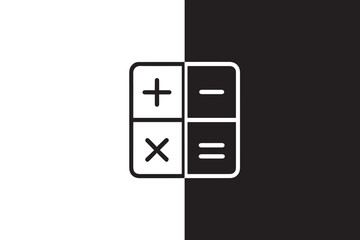 Fototapeta premium calculator icon divided quadrants showing plus minus multiply equals symbol