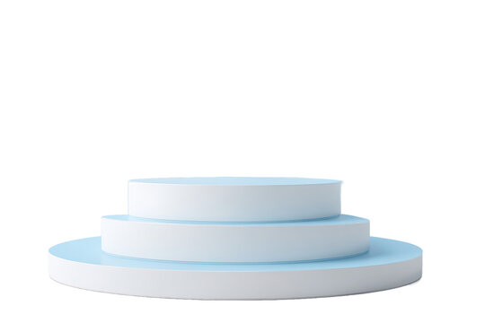 Isolated on transparent background, a threetiered light blue display stand
