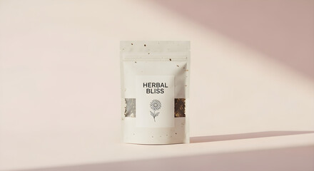 Herbal tea packaging mockup isolated on white background