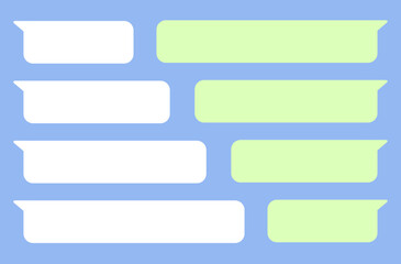 Obraz premium Text balloons chat speech bubbles message messaging vector green white