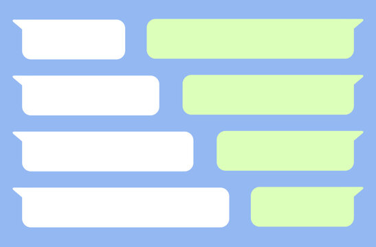 Text balloons chat speech bubbles message messaging vector green white