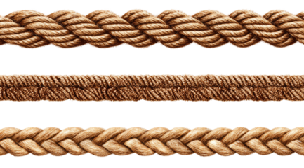Three horizontal rows of detailed nautical rope textures