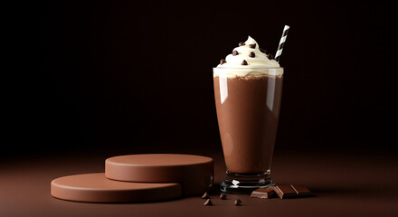 Decadent Chocolate Milkshake with Whipped Cream and Chocolate Chips