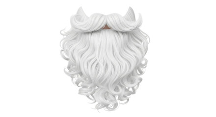 Santa claus beard and mustache isolated on transparent background for christmas
